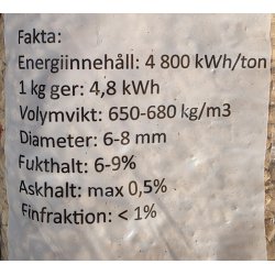 H�llefors 8mm i 16kg poser, 832kg pr. palle (52x16kg) (3,51kr pr. kilo)