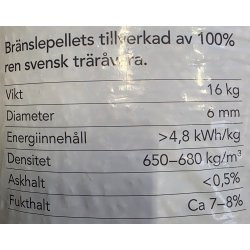 Hrjens 6mm Trpiller 896kg pr. palle (56x16kg) (2,88kr pr kilo)