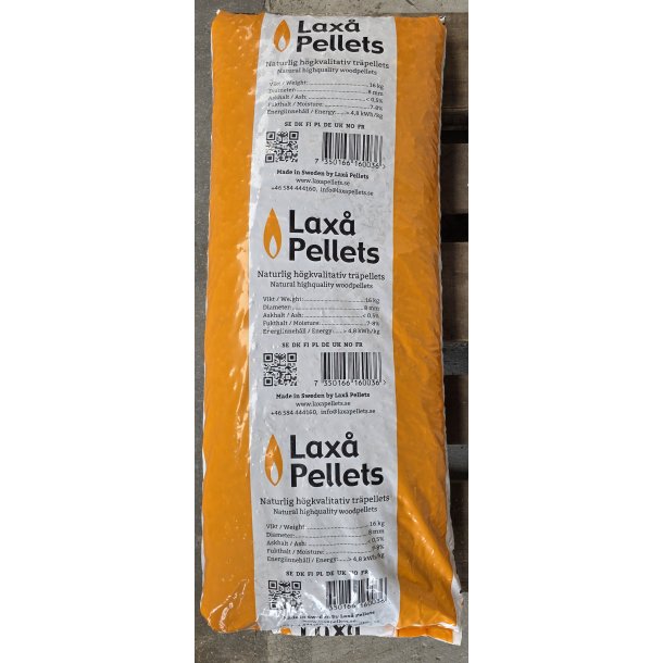 Lax 8mm trpiller, 832kg pr. palle (52x16kg) (2,70kr pr. kilo)