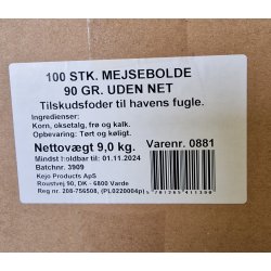 Mejsebolde 100 stk. pr. kasse (90gx100=9kg)